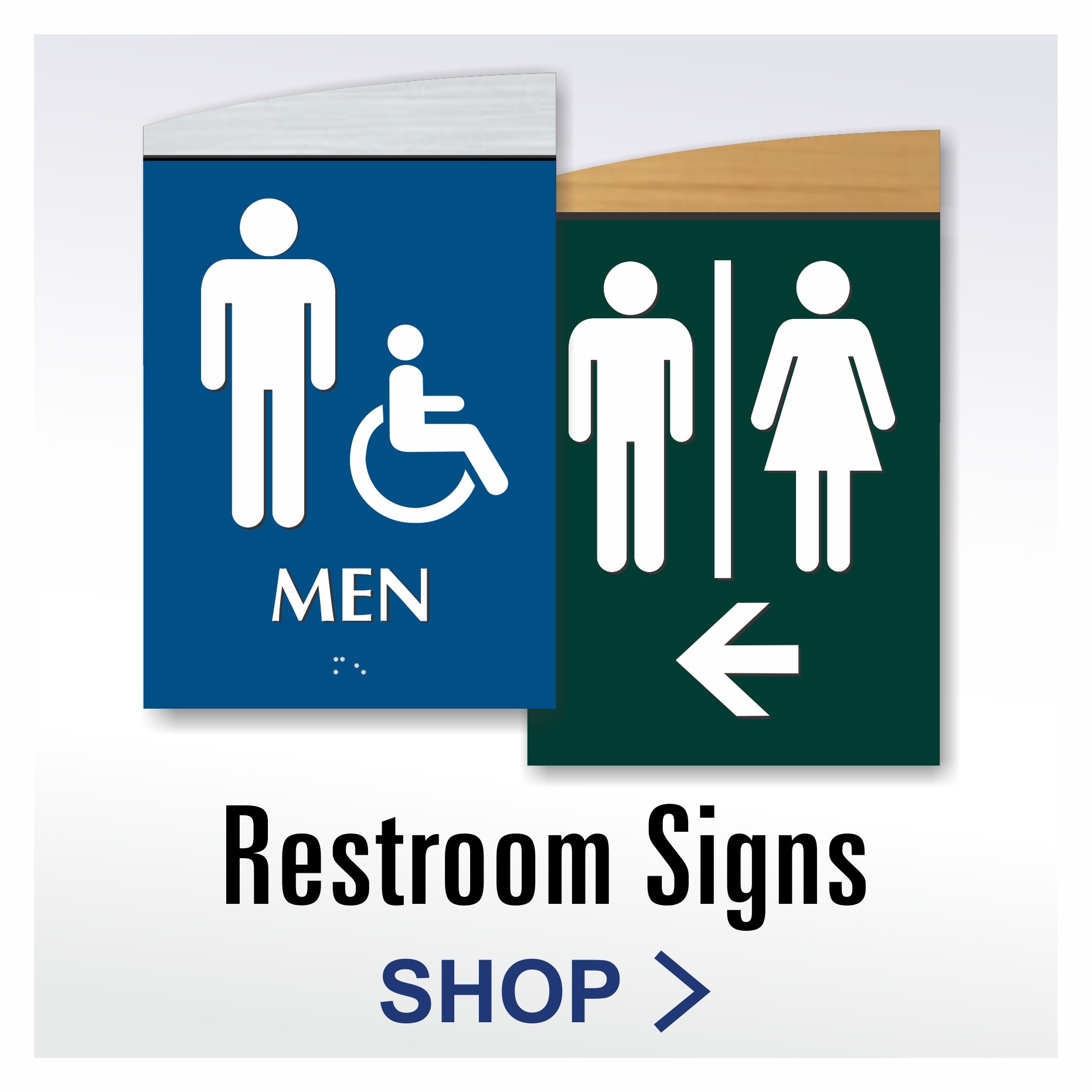 Wave restroom signs to meet ADA bathroom sign codes